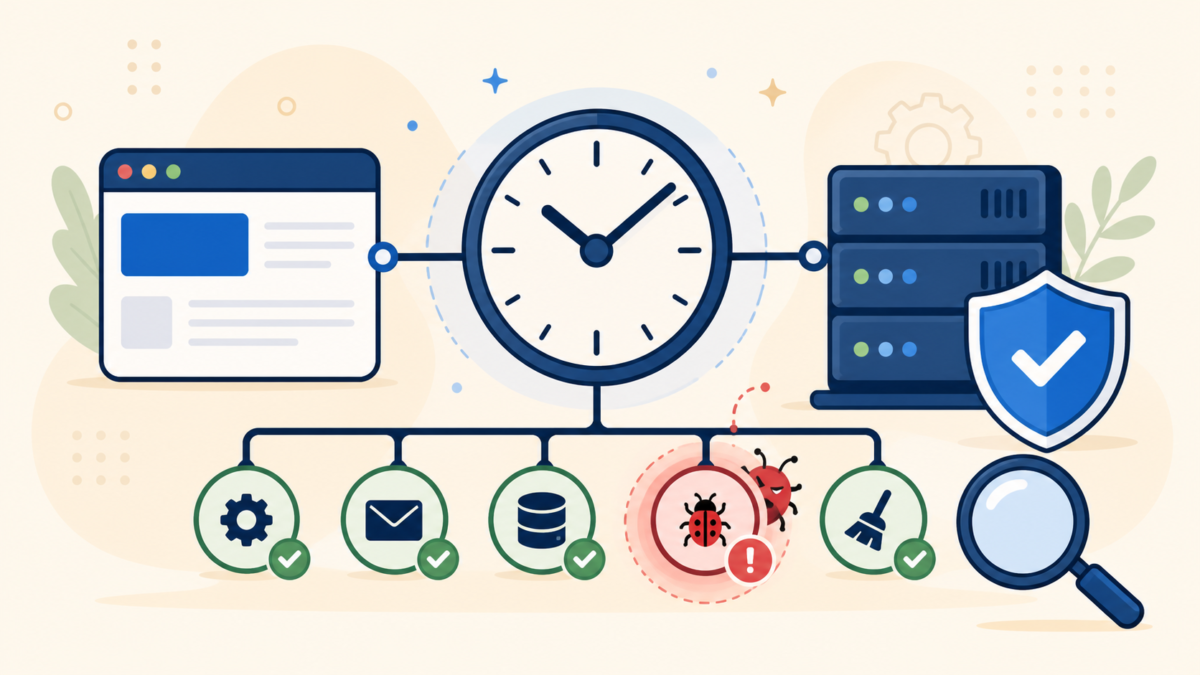WordPress cron job malware investigation across scheduled events browser server and security checks