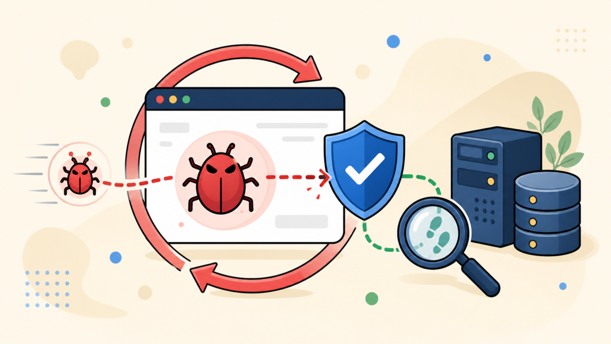 Recurring WordPress malware root-cause investigation with reinfection loop, hidden source, server, database, and security shield
