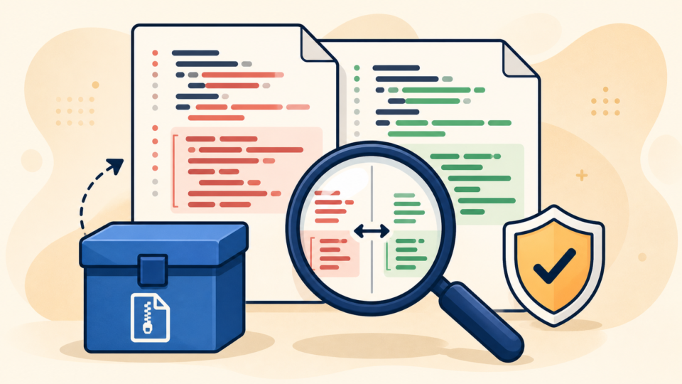 Backup and comparison of suspicious and clean .htaccess redirect rules