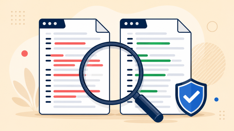 Comparing suspicious WordPress configuration code with a clean reference file