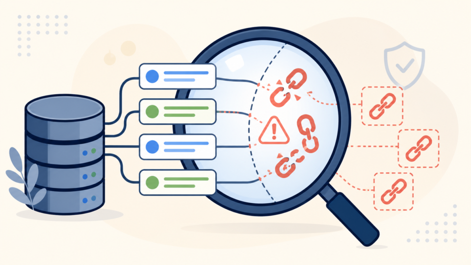 Suspicious option records and injected links isolated during WordPress database inspection