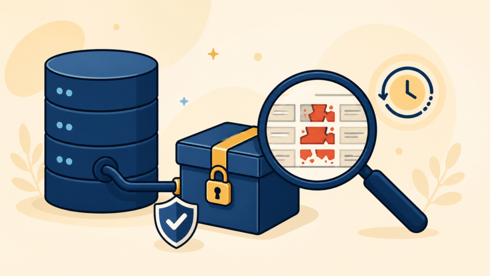 WordPress database evidence preserved in a secured backup before malware cleanup