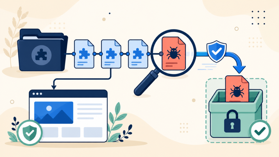 Tracing and safely quarantining a malicious must-use plugin loader chain