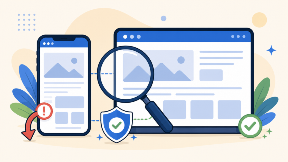 Comparing mobile and desktop visits to reproduce a conditional WordPress redirect safely