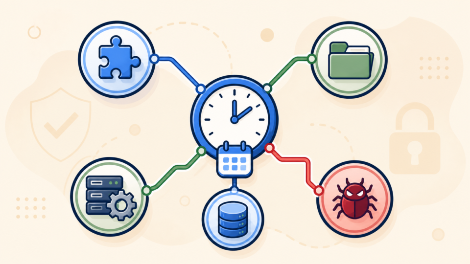 Tracing a WordPress cron event to its plugin theme server database or malicious source