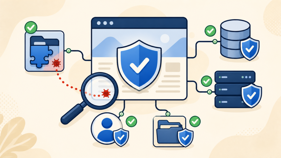 Verifying plugin, database, server, users, and files after WordPress malware cleanup