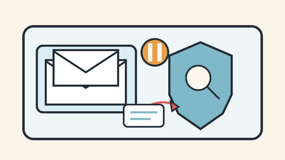 Holding an outbound mail queue while preserving headers and server evidence for investigation