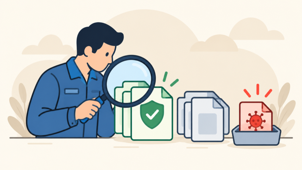 Verifying suspicious WordPress core files against a trusted checksum baseline