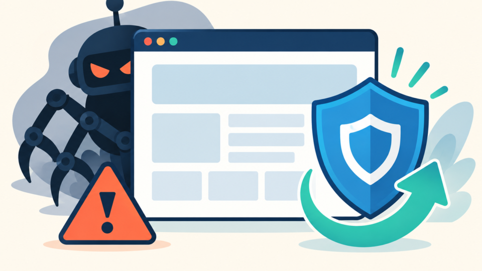WordPress robots.txt malware blocked between a search crawler and a protected website server