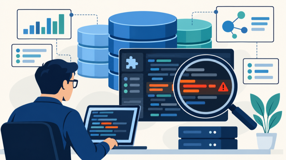 Security analyst auditing suspicious WordPress snippets stored in a database